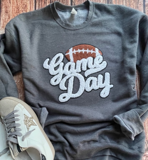 Game Day College Football or NFL Customizable Chenille Patch Sweatshirt –  Berit & Reese