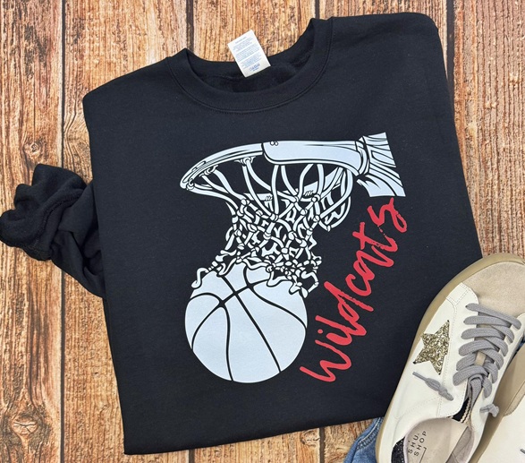 CUSTOM; BASKETBALL NET AND MASCOT